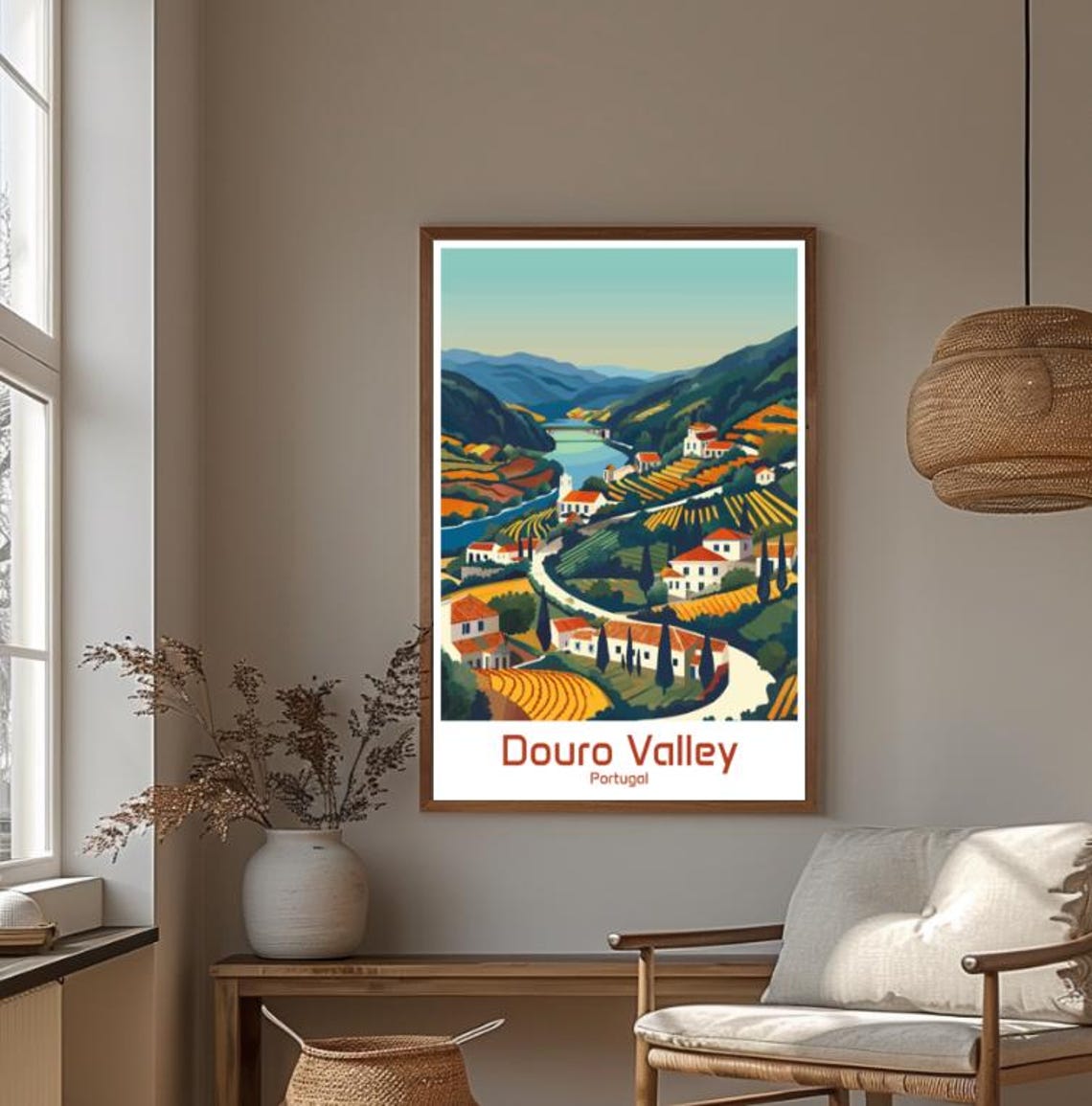 Douro Valley Portugal Terraced Vineyards River View Travel Poster - Image 4