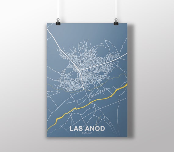 Las Anod Somalia Poster Color Hometown City Print Modern Home Decor Office Decoration Wall Art Dorm Bedroom Gift