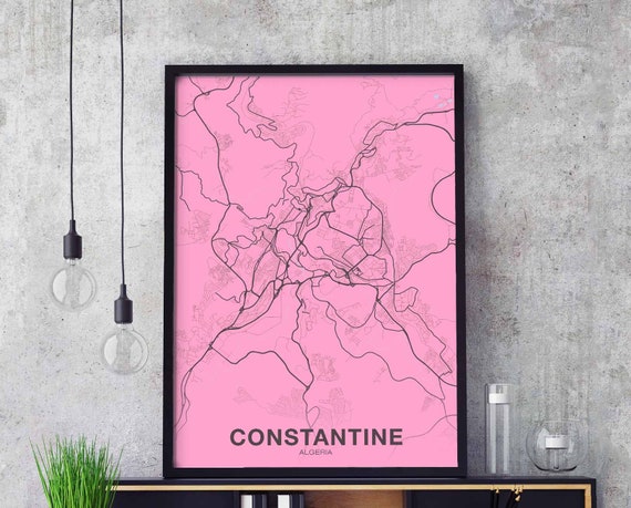 Constantine Algeria Poster Color Hometown City Print Modern Home Decor Office Decoration Wall Art Dorm Bedroom Gift