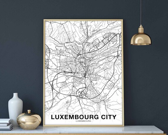 Luxembourg City Map Poster Hometown Print Modern Home Decor Office Decoration Wall Art Dorm Bedroom Gift