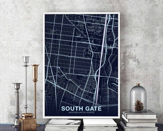 South Gate Georgia USA Poster Print, City Decor