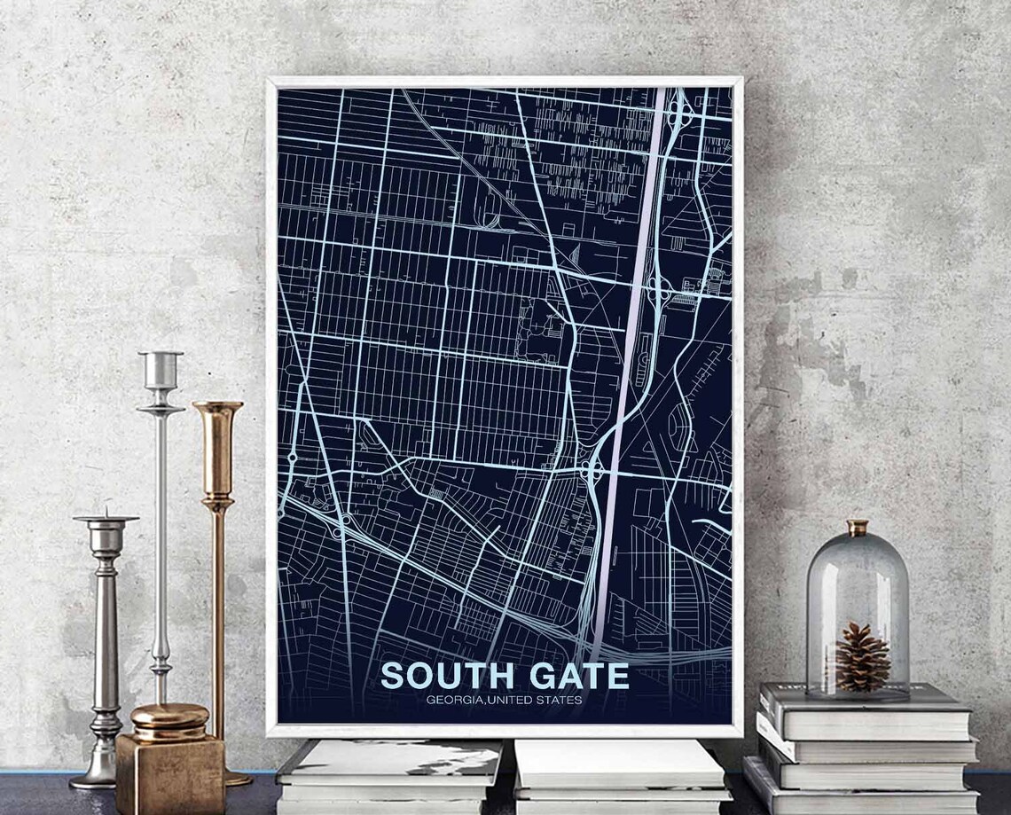 South Gate Georgia USA Poster Print, City Decor