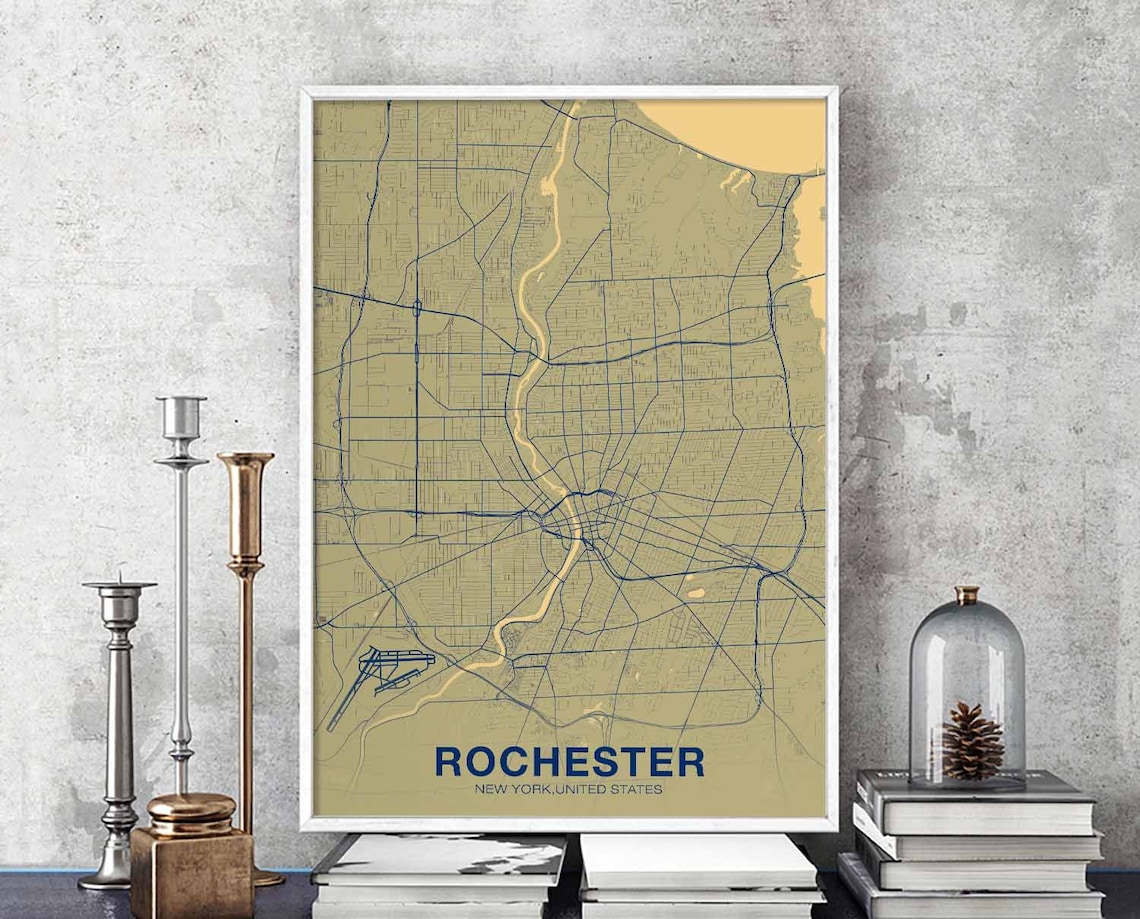Rochester New York USA Poster, Modern Home Decor