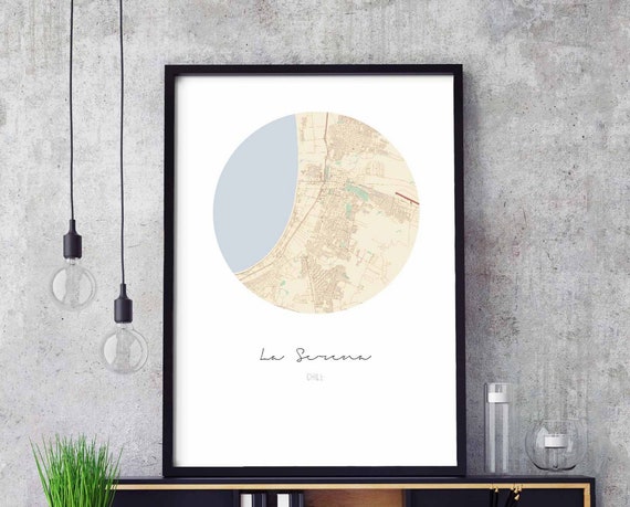 Serena Chile Map Poster Wall Decor Design Modern Minimal Nordic Travel Bedroom Home Art Vintage Retro Dorm Nursery Housewarming