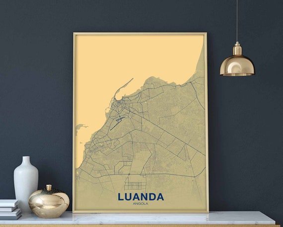 Luanda Angola Poster Color Hometown City Print Modern Home Decor Office Decoration Wall Art Dorm Bedroom Gift