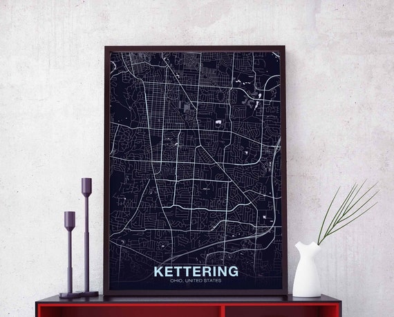 Kettering Ohio USA Poster, Modern City Print