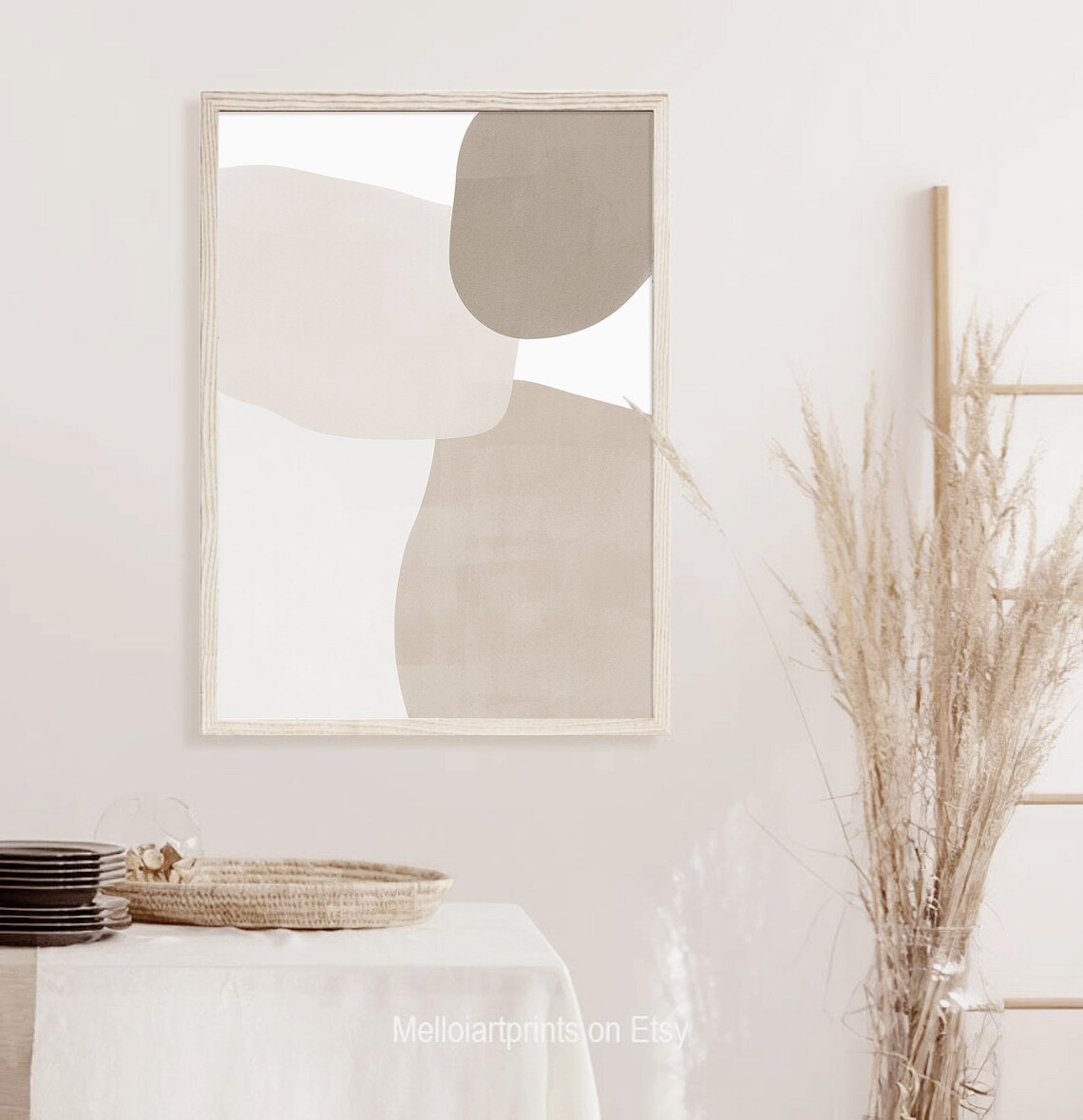 Neutral Beige Abstract Art Print, Boho Decor - Image 3