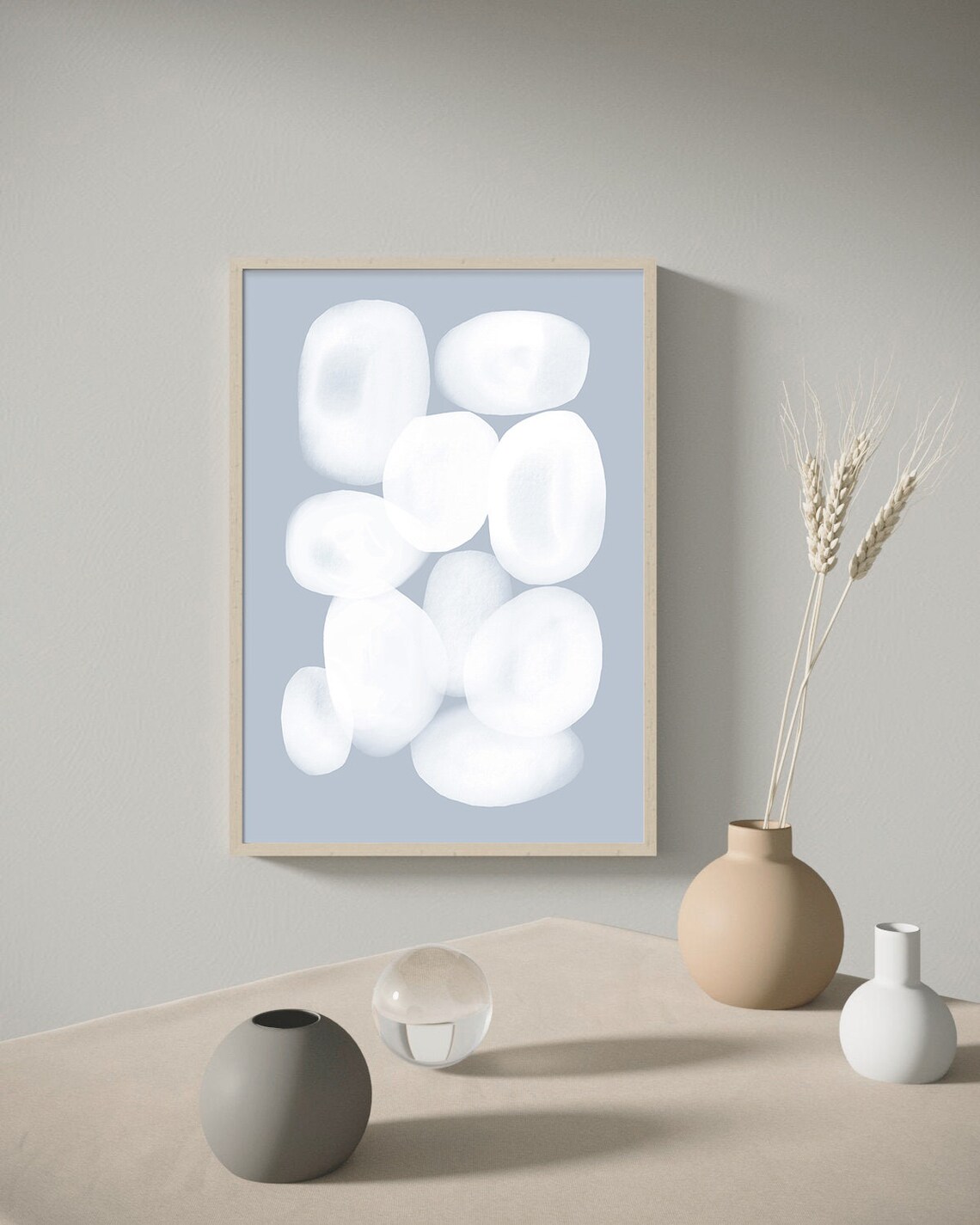 Blue Bubble Art Print, Modern Minimalist Nursery Decor - Image 2