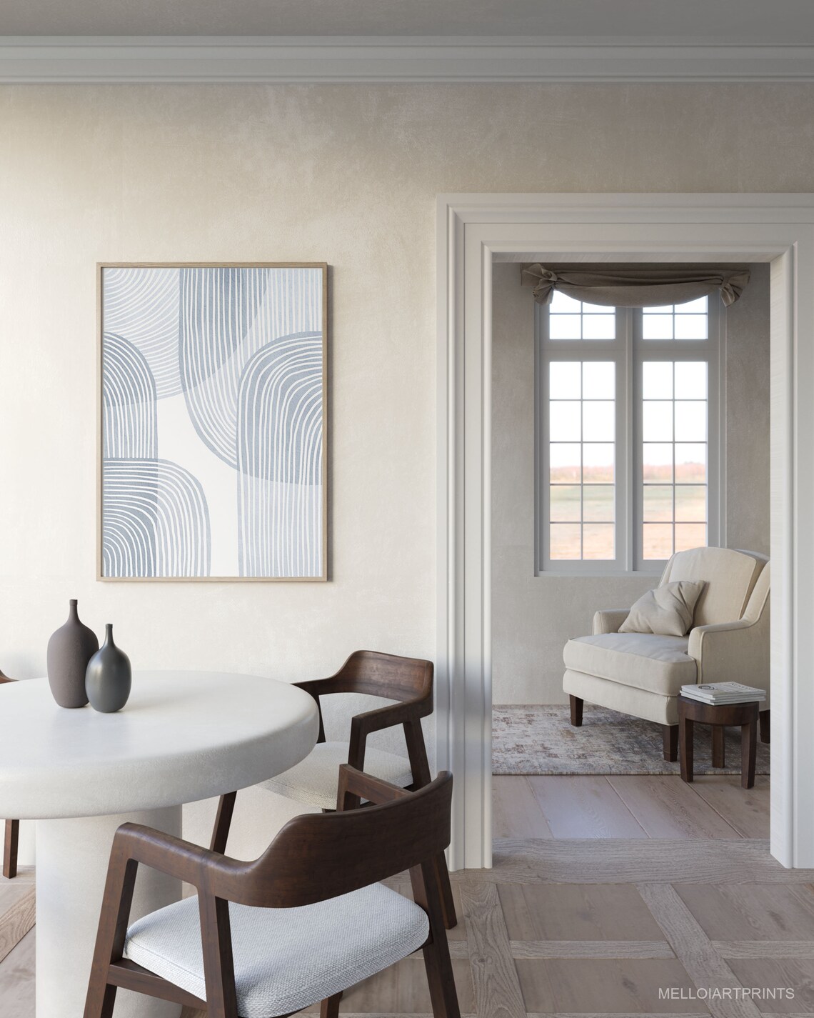 Geometric Watercolor Abstract Wall Art Print - Image 2