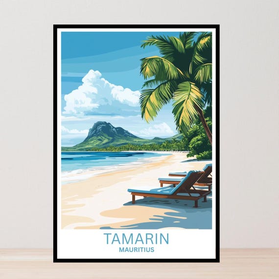Mauritius Travel Poster Art Gifts Home Decor Wall Africa Coastal Prints Framed City