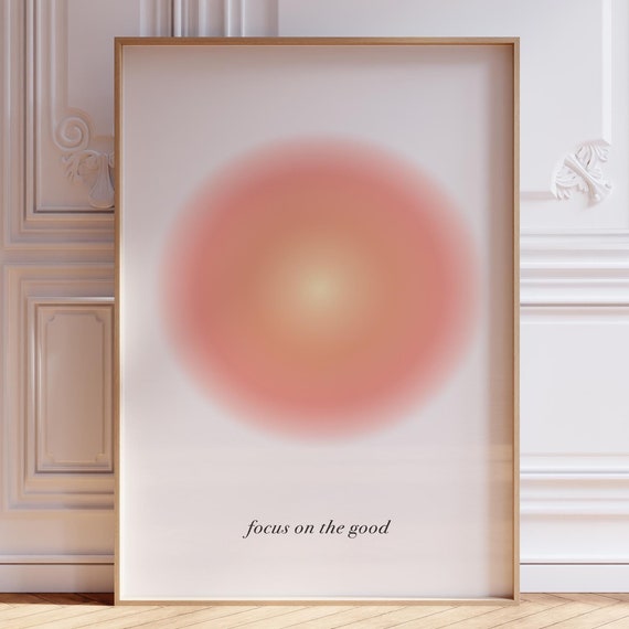 Aura Poster Zen Wall Art Print Pink Meditation Psychedelic Manifestation Yoga