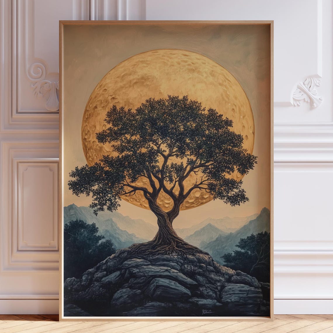 Tree Of Life Wall Art Print Zen Meditation Spiritual Painting Mindful Vertical