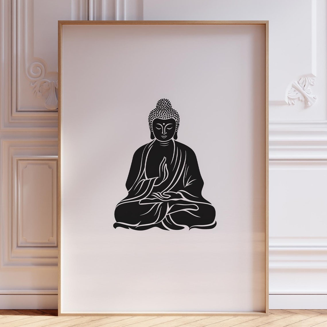 Minimalist Buddha Wall Art Spiritual Gautama Print Black And White Poster Modern Simple