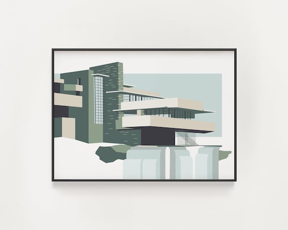Frank Lloyd Wright Fallingwater Architecture Poster