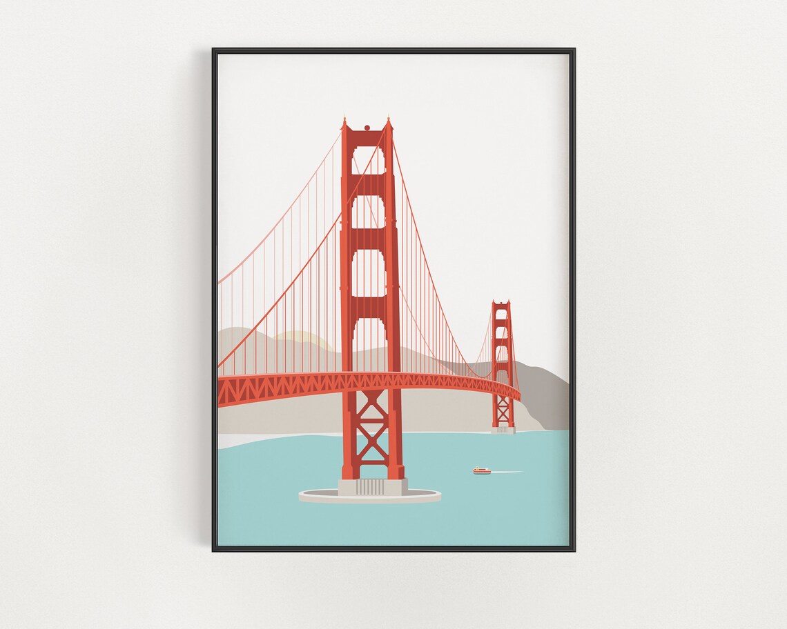 San Francisco Golden Gate Bridge Travel Poster