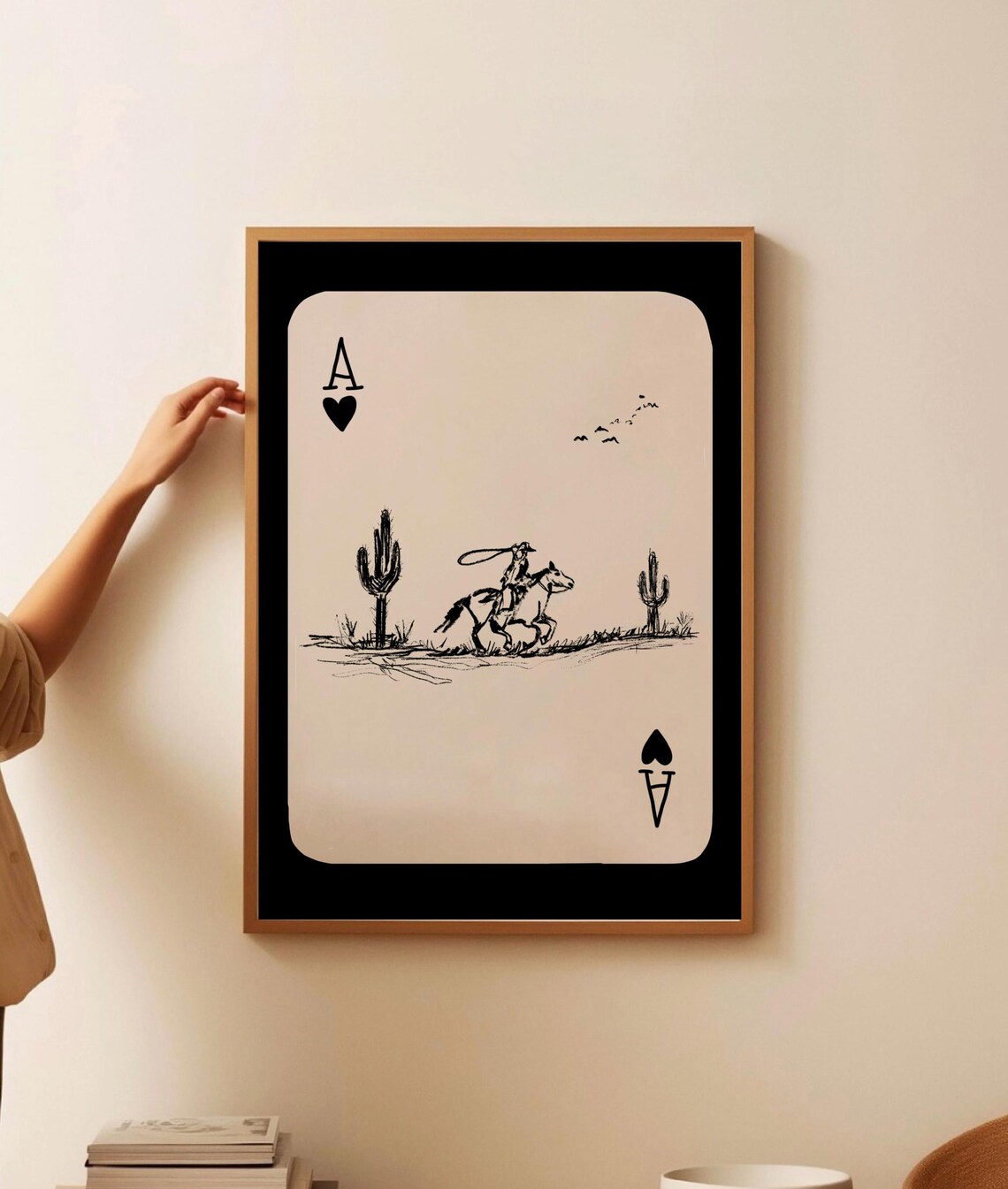 Western Cowboy Playing Card, Retro Rodeo Art Print - Image 4
