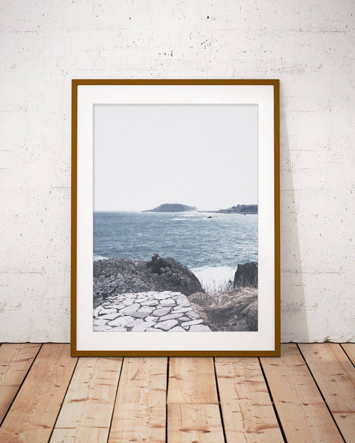 Japan Seascape Rocky Cliffs Ocean Photography Serene Minimal Poster - Image 2