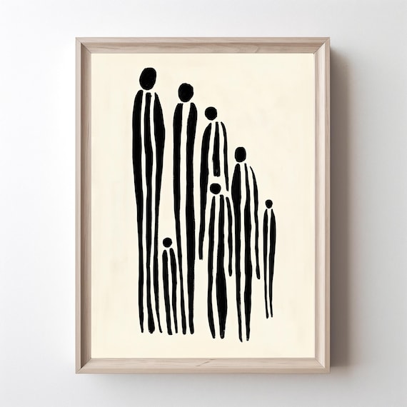 Minimalist Abstract People, Modern Line Art Print