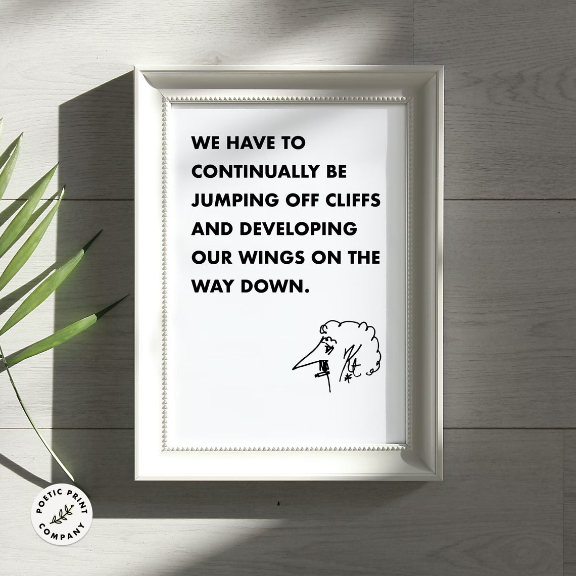 Kurt Vonnegut Quote We Have To Continually Be Jumping Off Cliffs Gift For Book Lovers Library Poster Book Worm Gift Wall Art - Image 6