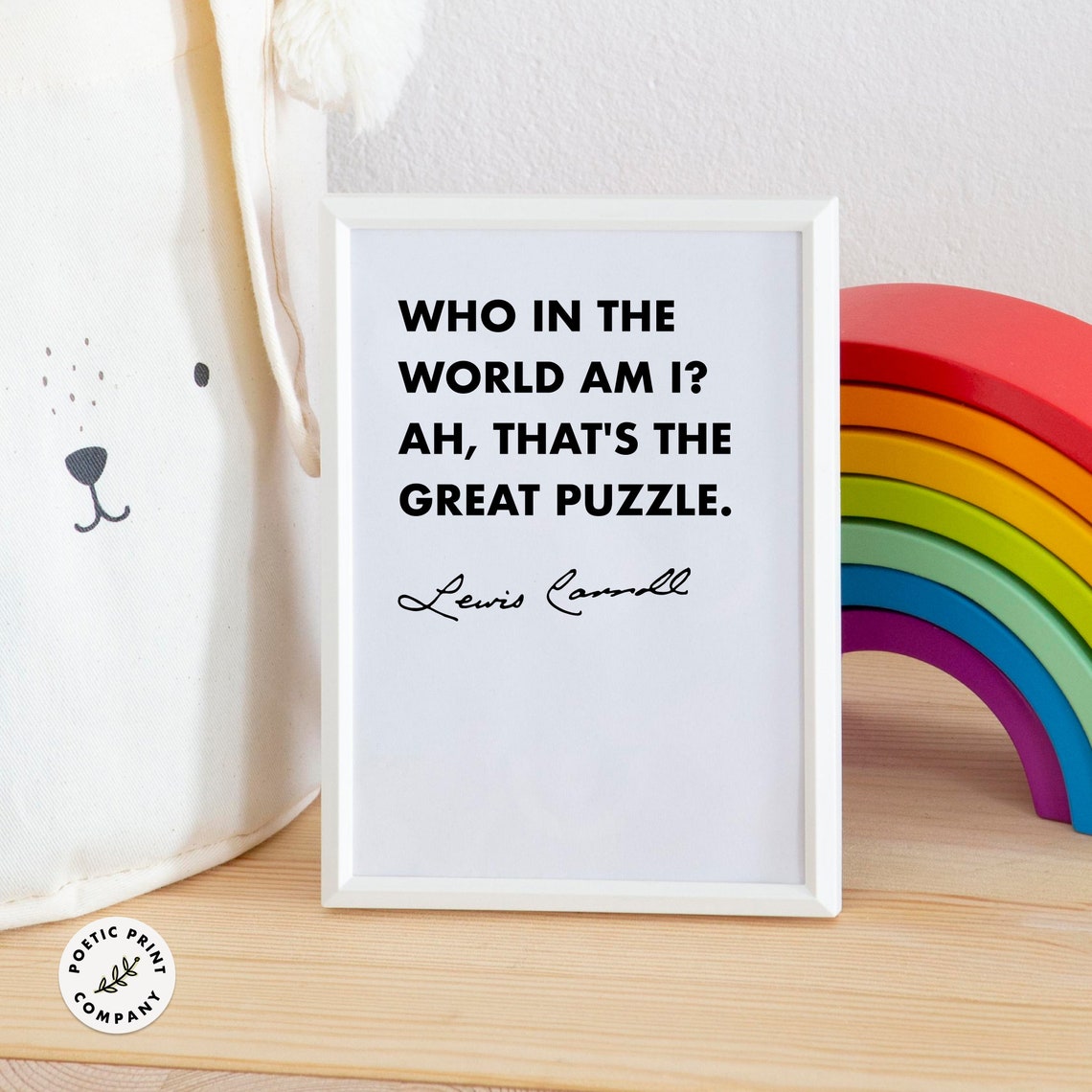 Lewis Carroll Great Puzzle Minimalist Black White Nursery Quote Poster - Image 6