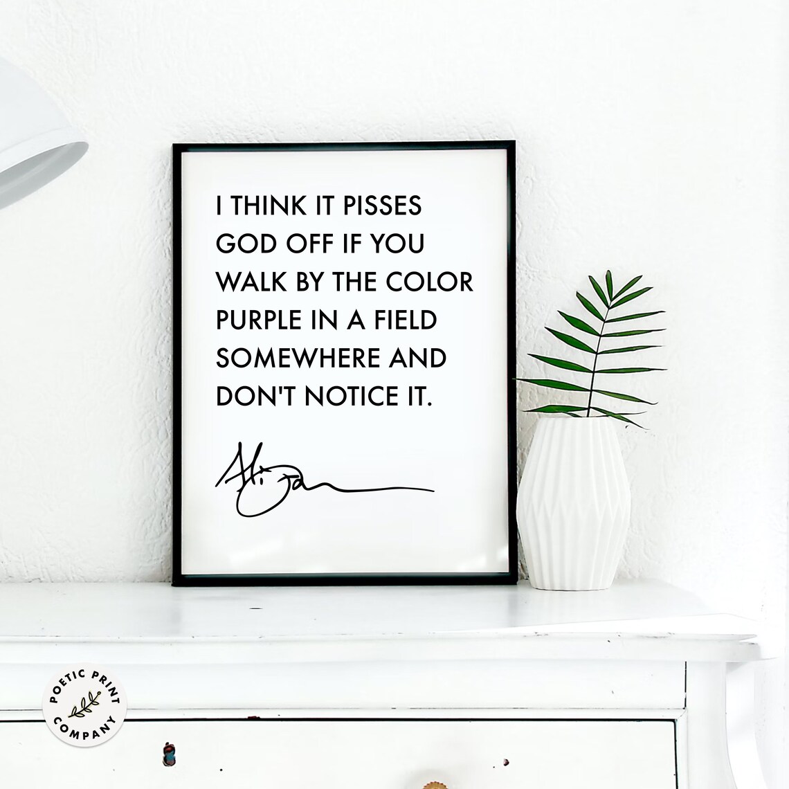 Alice Walker Quote, The Color Purple Poster Print - Image 4