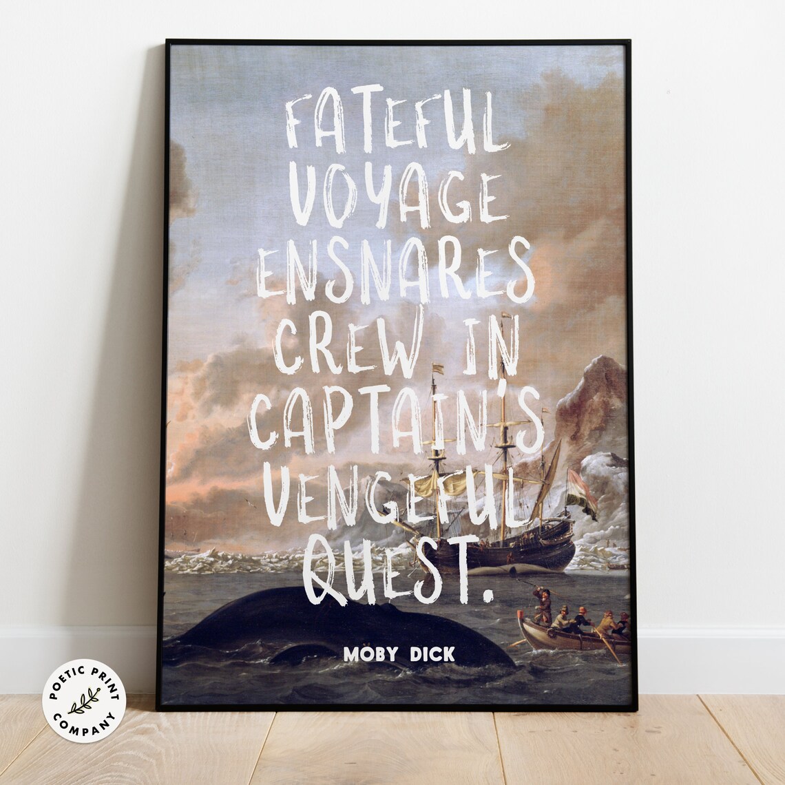 Moby Dick Fateful Voyage Captains Vengeful Quest Whale Hunt Art Print - Image 6