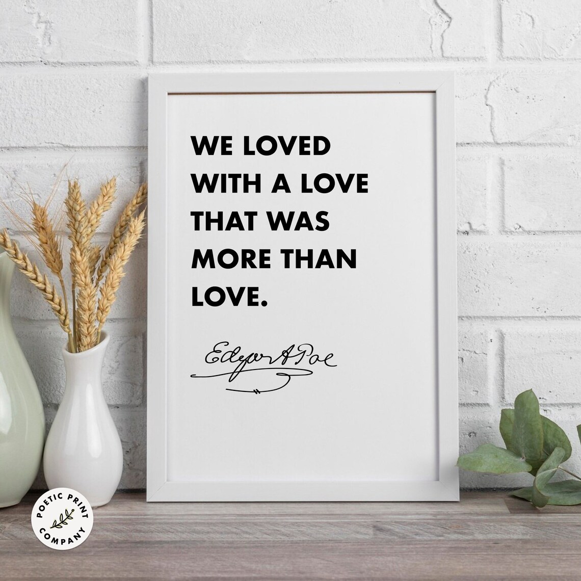 Edgar Allan Poe Quote Art Print, Book Lover Decor
