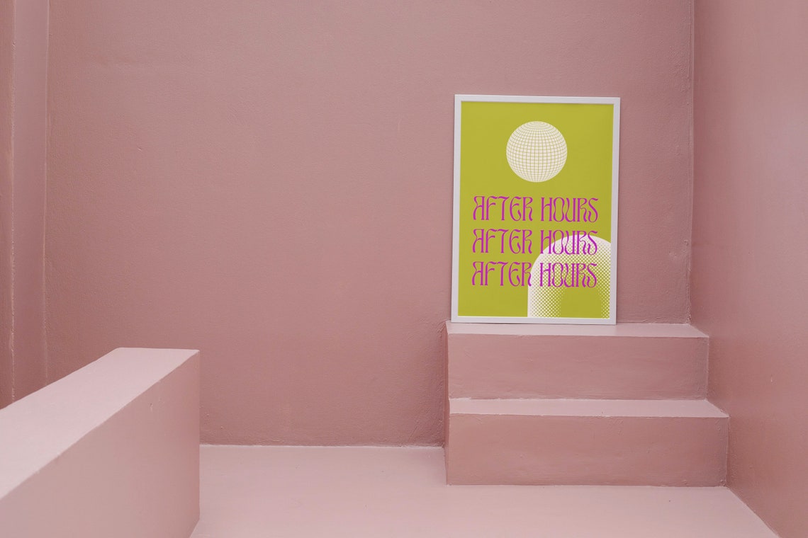 After Hours Disco Night Club Retro Party Typography Art Poster - Image 2
