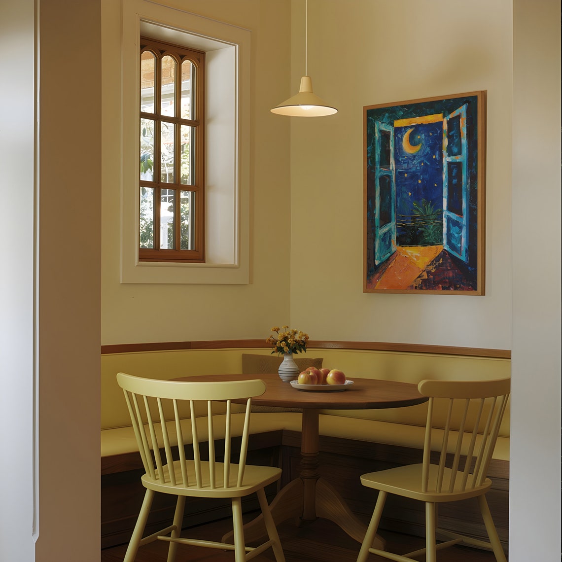 Matisse Style Open Window Night Moon Starry Balcony Painting Poster - Image 3