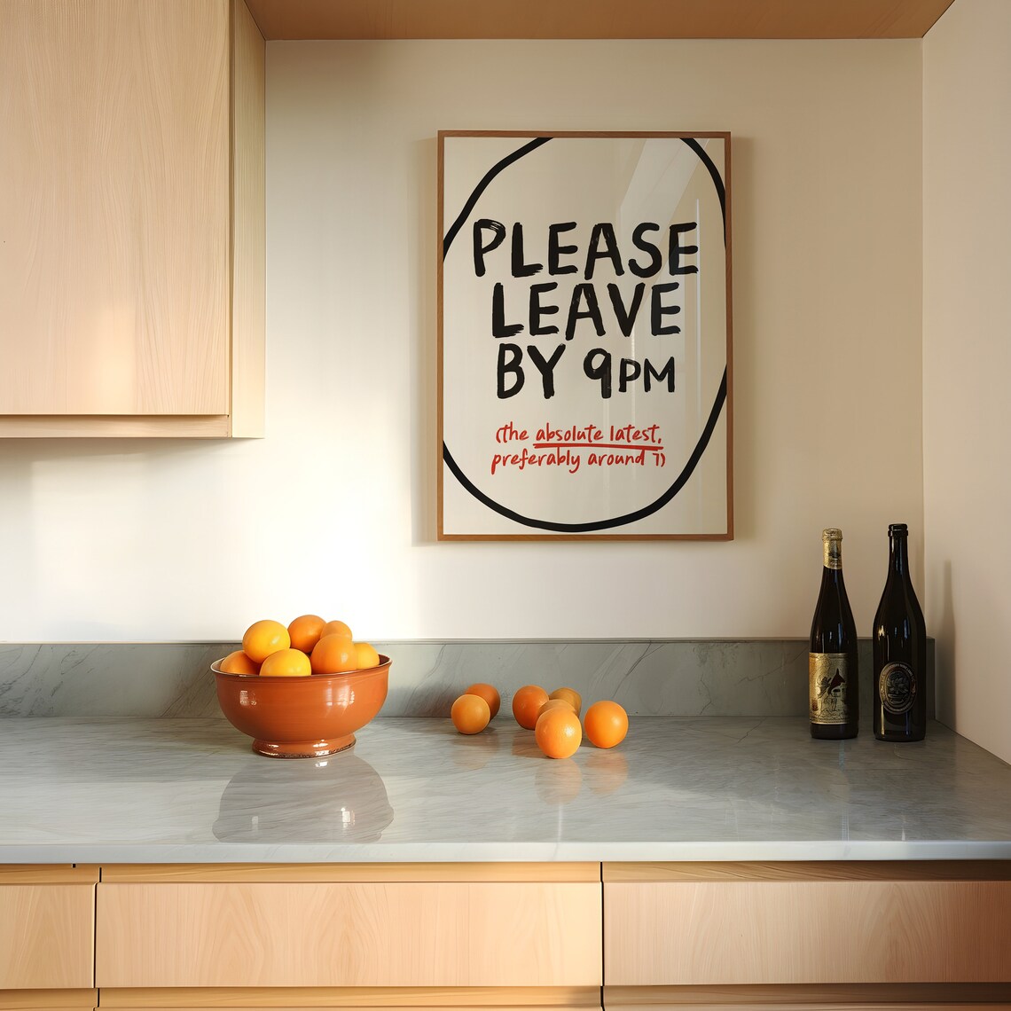 Please Leave By 9pm Retro Humor Poster Print - Image 4
