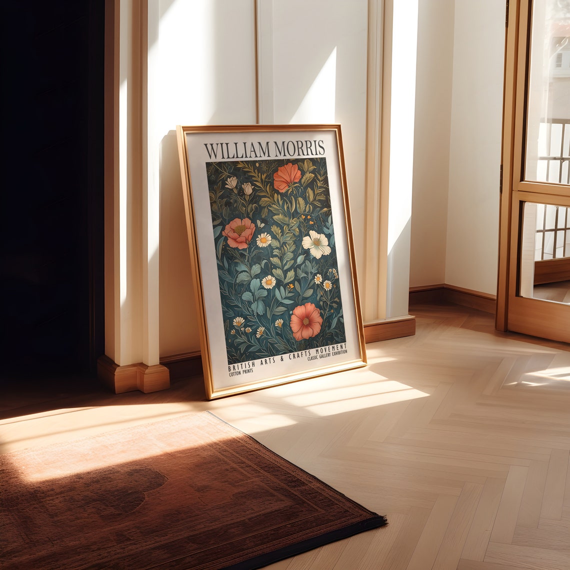 William Morris Dark Botanical Floral Night Garden Exhibition Poster - Image 3
