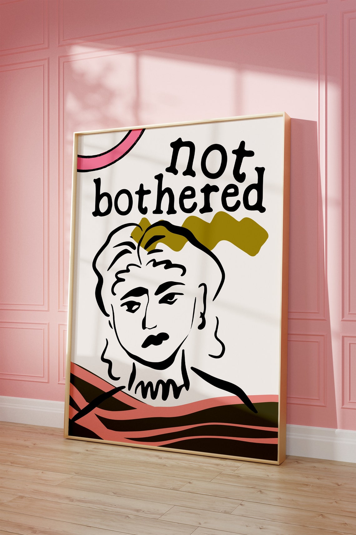 Not Bothered Abstract Woman Face Modern Sassy Line Art Print - Image 2