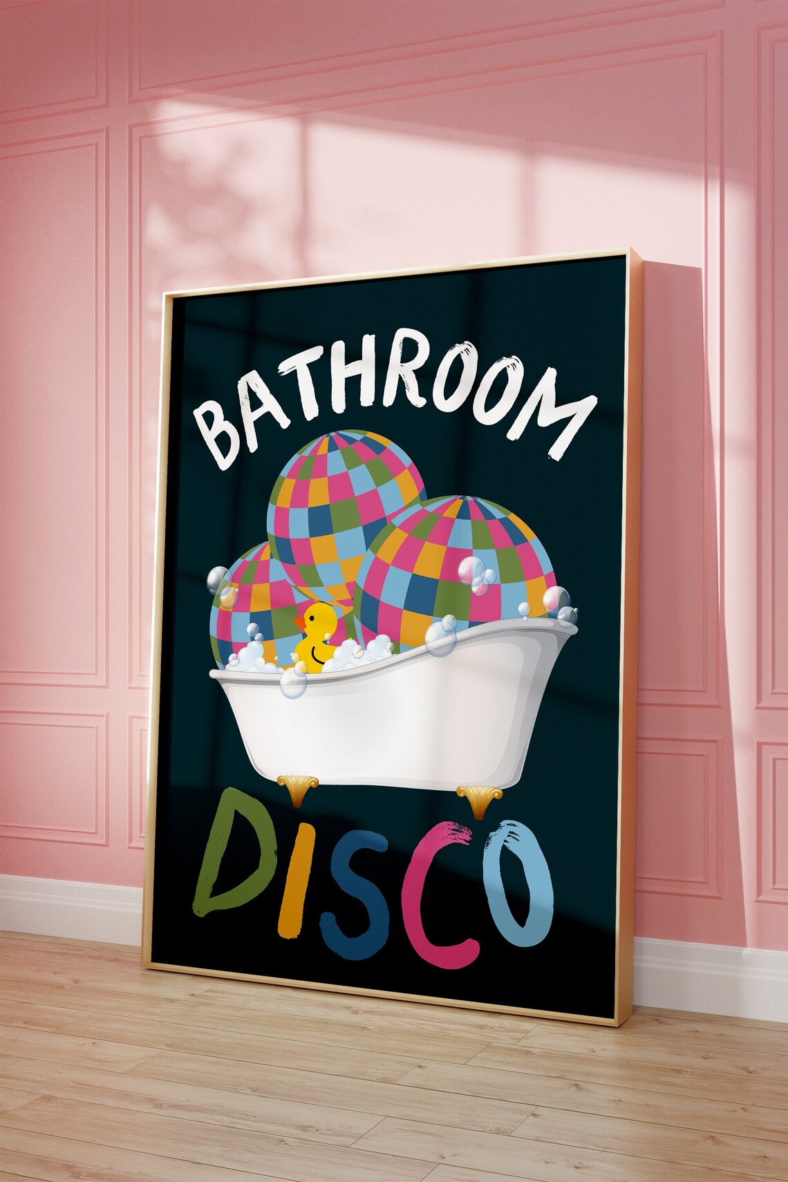 Bathroom Disco Retro Colourful Poster, Dopamine Decor - Image 3