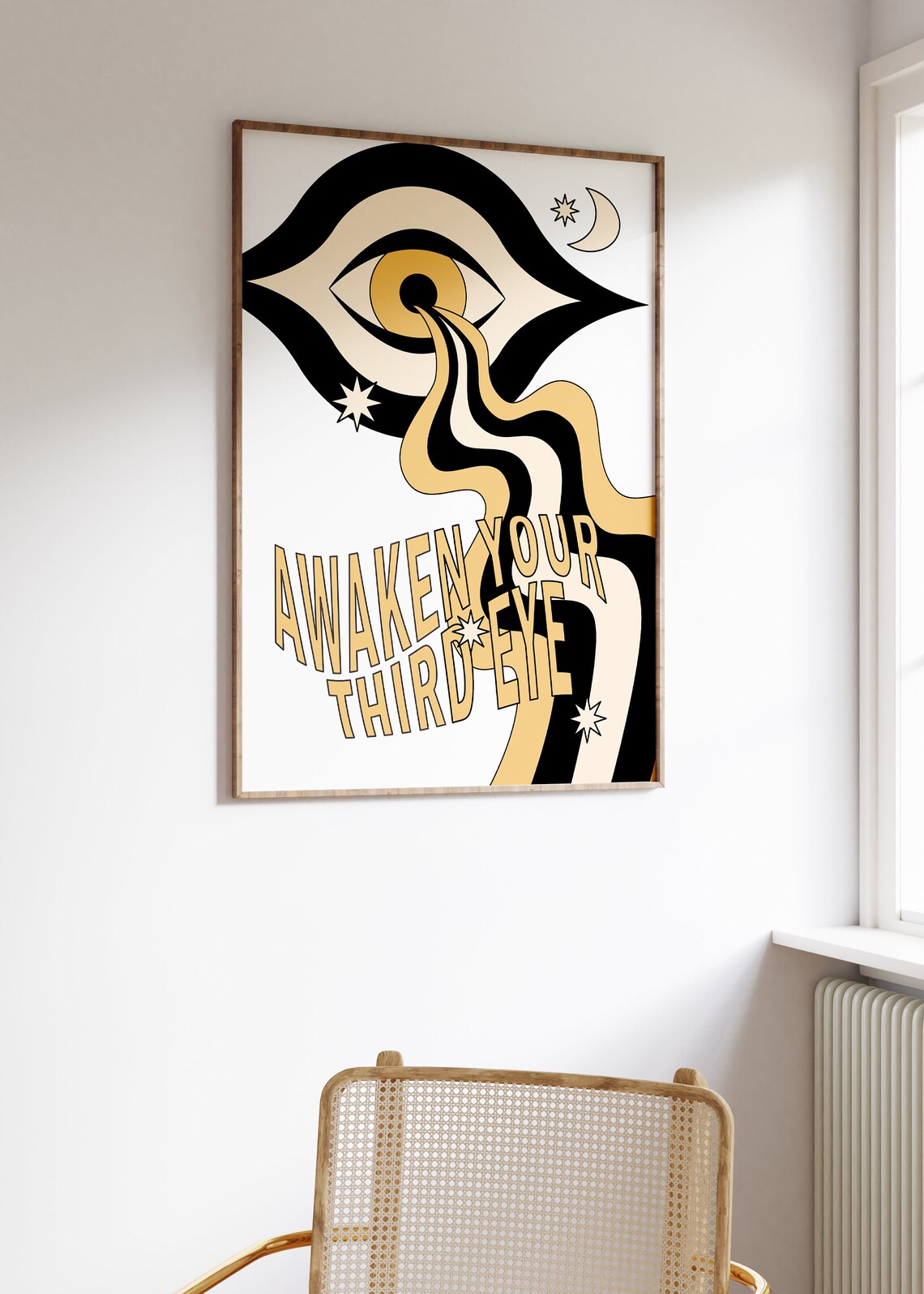 Third Eye Print, Psychedelic Retro 70s Chakra Art Print - Image 2