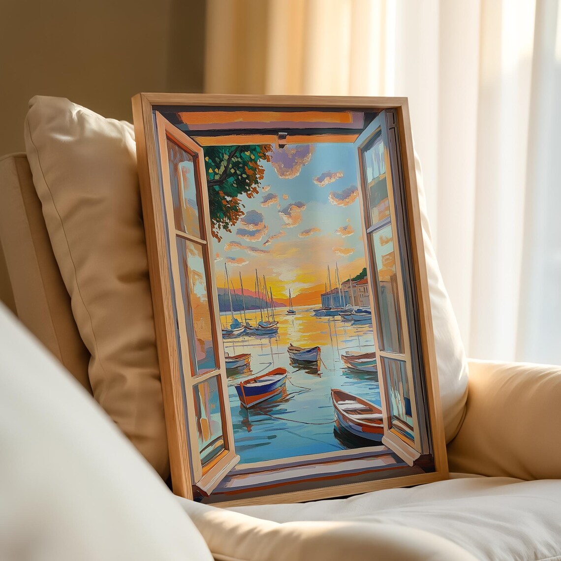 Open Window, Matisse-Inspired Fauvism Harbour Scene - Image 3