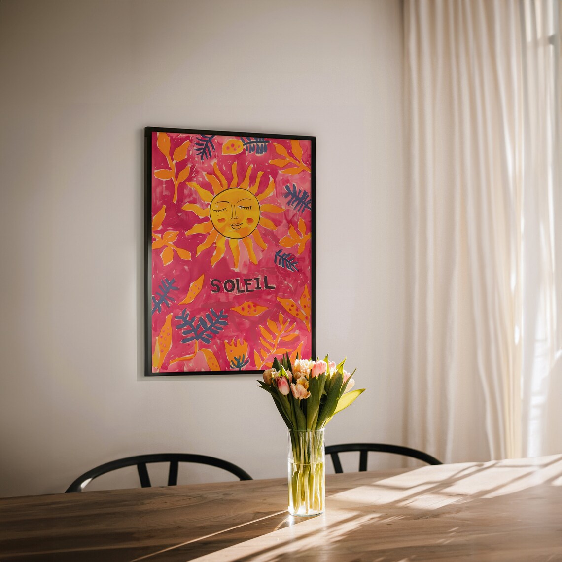 Soleil Retro Sun Poster, Boho Contemporary Decor - Image 2