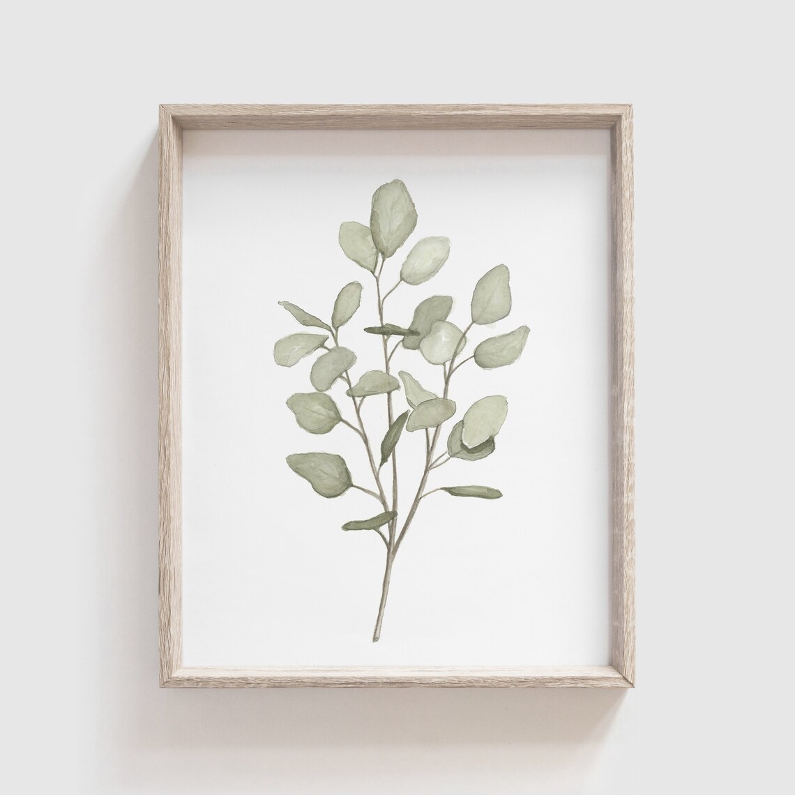 Eucalyptus Branch Watercolor Art Print, Home Decor
