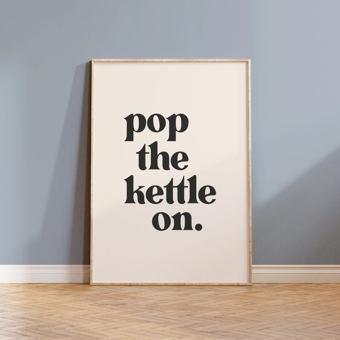 Pop the Kettle On Bold Retro Tea Time Typography Kitchen Wall Art - Image 4