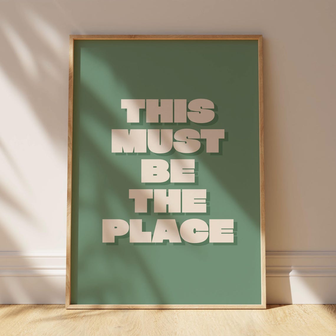 This Must Be the Place Green Welcome Sign Retro Typography Print - Image 4