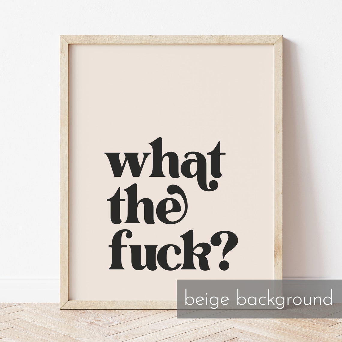 What the Fuck Question Mark Bold Cheeky Serif Typography Wall Art - Image 2