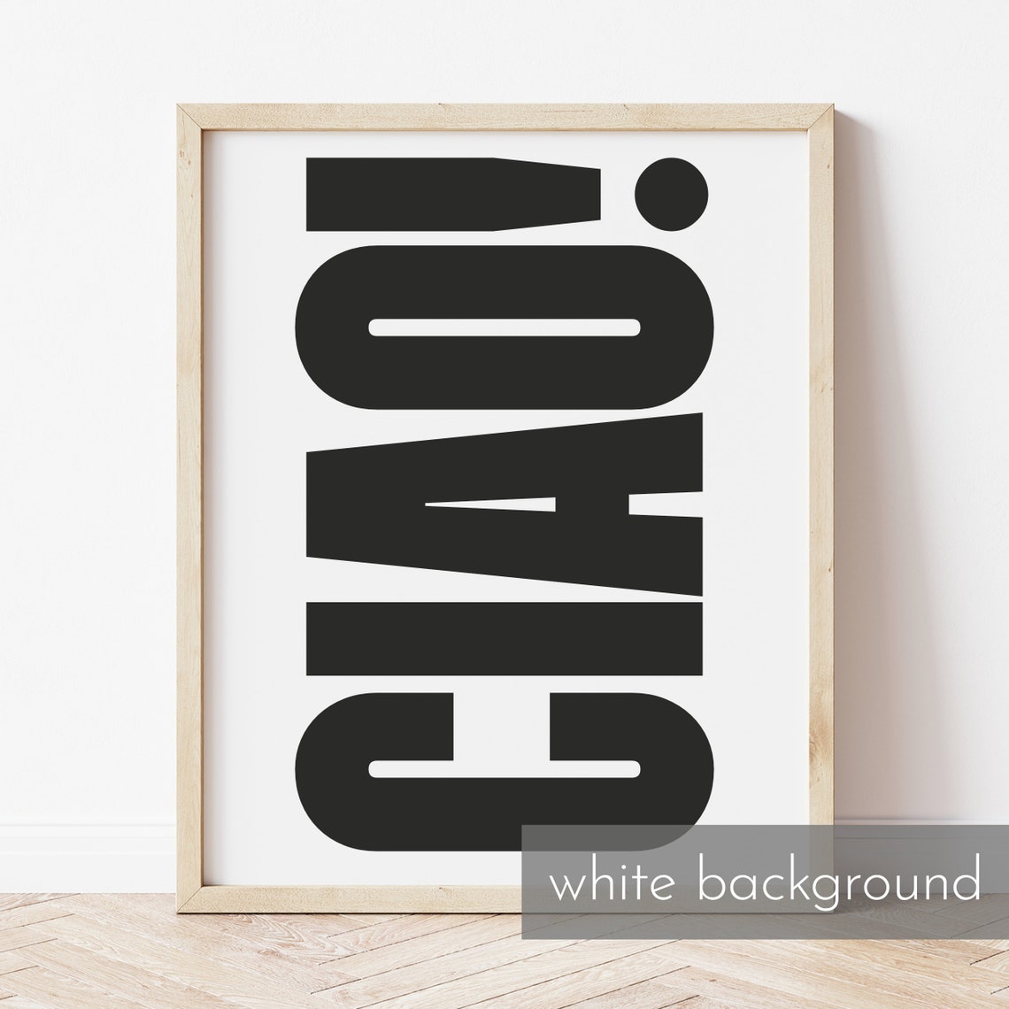 Ciao Italian Greeting Bold Black Oversized Retro Typography Poster - Image 3