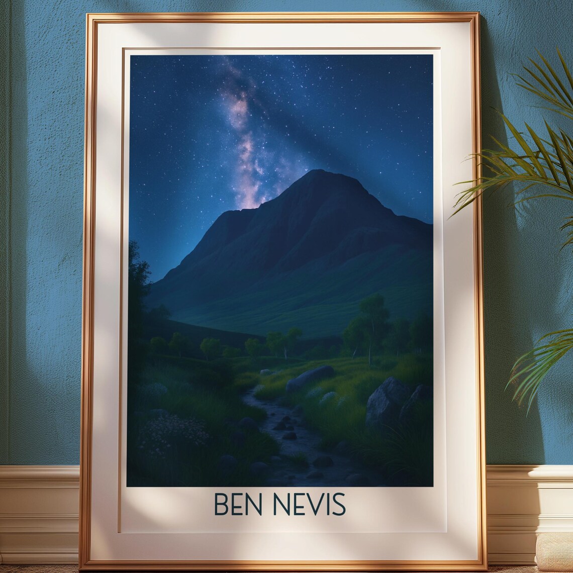 Ben Nevis Night Milky Way Stars Scotland Mountain Landscape Poster