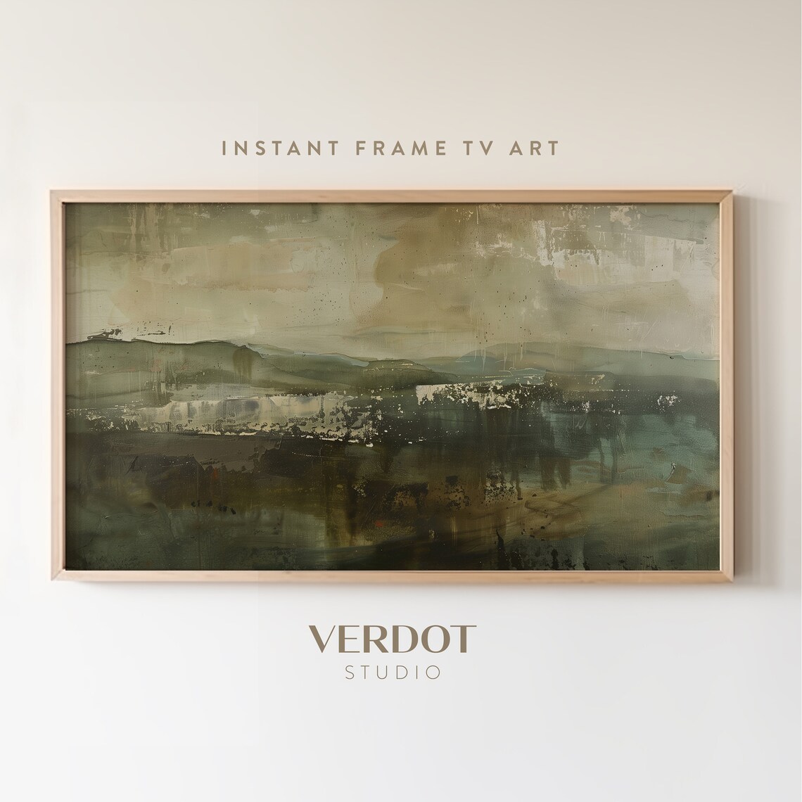 Rustic Abstract Mountain Scenery, Neutral Art Print