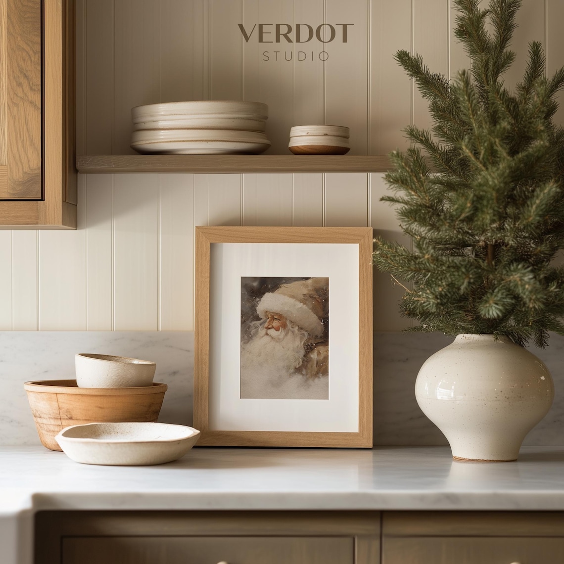 Vintage Santa Claus Christmas Wall Art, Rustic Decor - Image 3