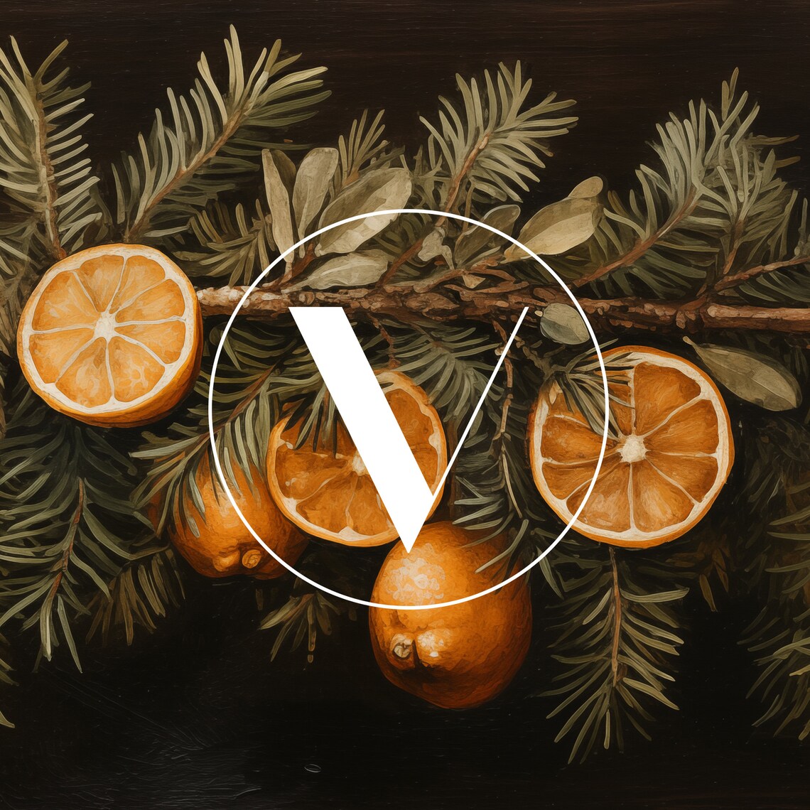 Botanical Christmas Garland Citrus Lemon Art Print - Image 2