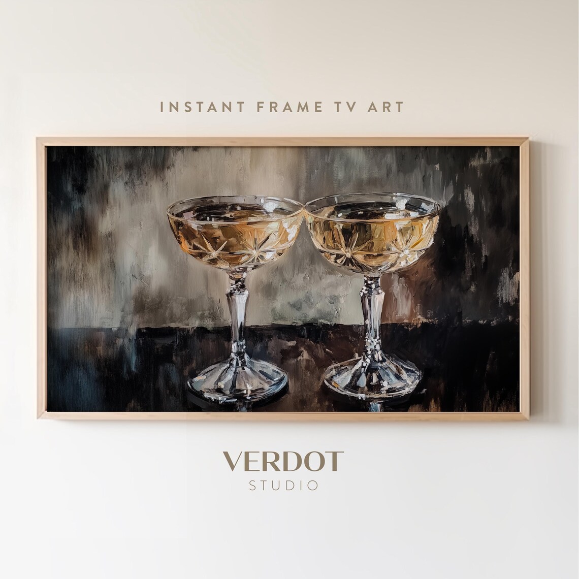 Vintage New Year’s Champagne Still Life, Holiday Decor
