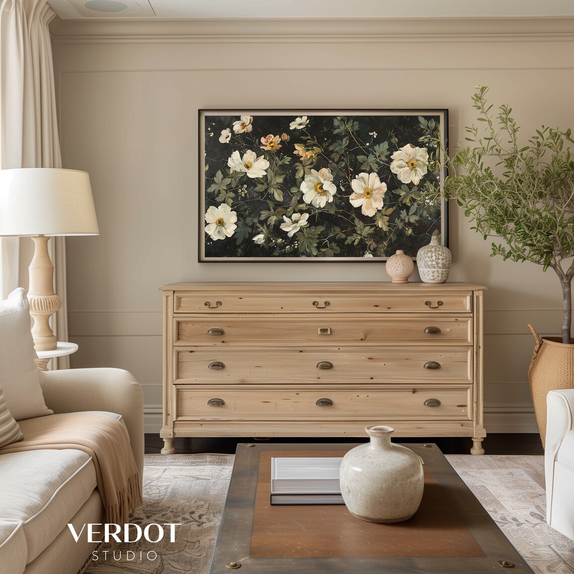 Victorian Flower Frame Art Print, Vintage Wildflowers - Image 3