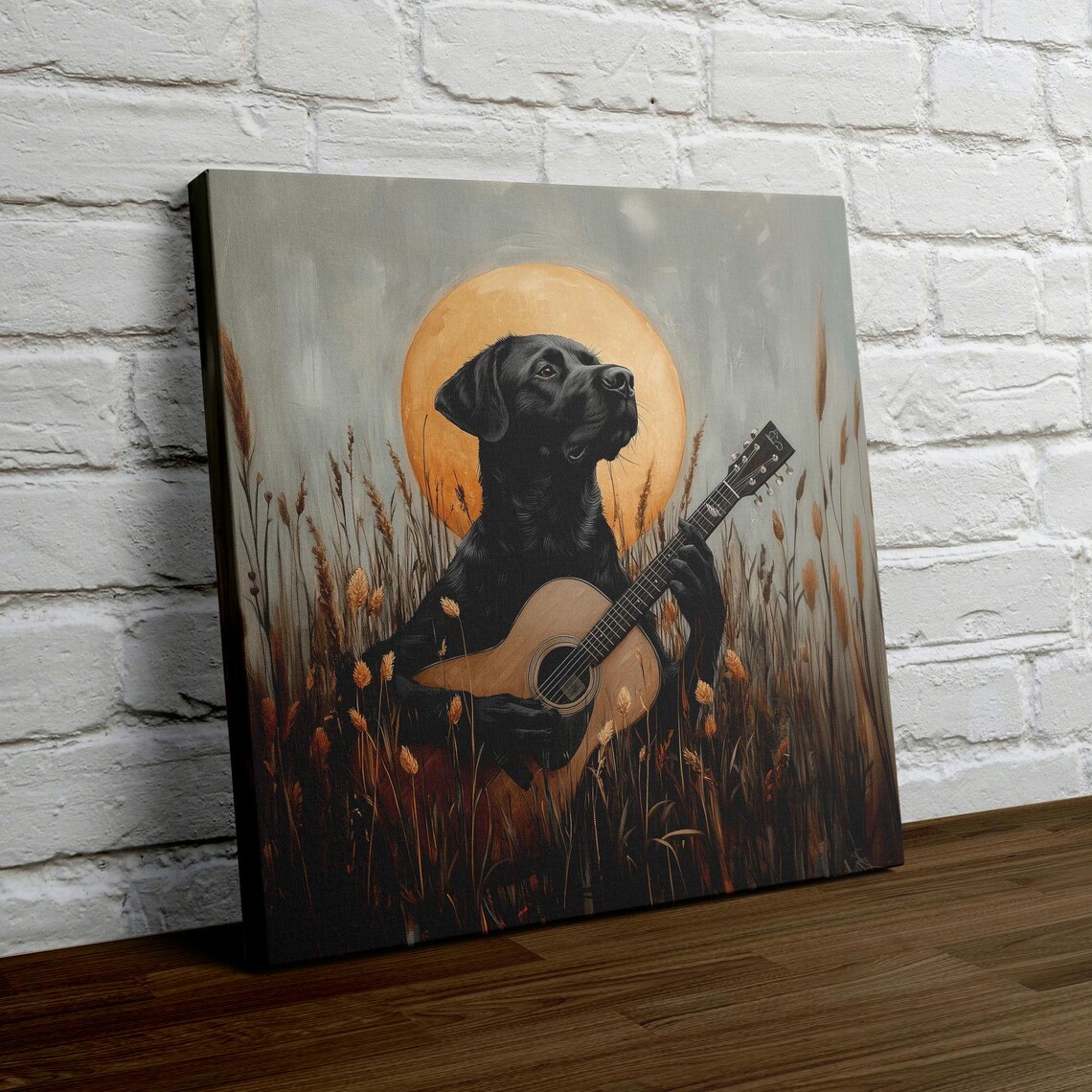 Black Lab Guitar Art, Musical Dog Wall Art Print - Image 4
