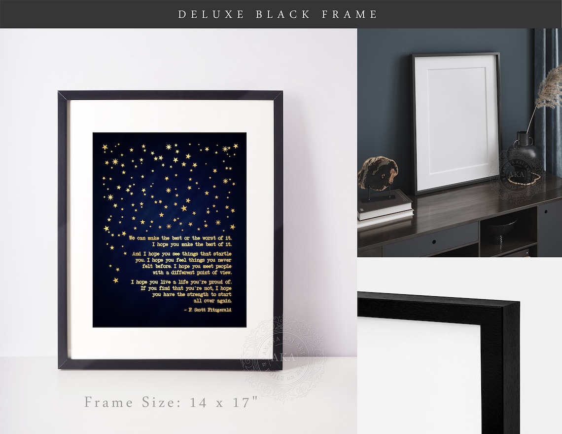 F. Scott Fitzgerald Gold Foil Quote Art Print, Gatsby - Image 2