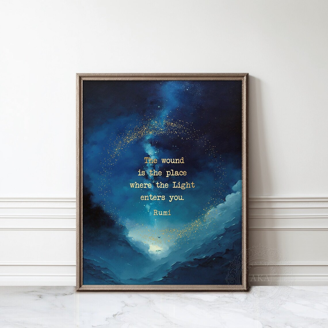 Rumi Quote Art Print, Gold Lettering Poetry Gift - Image 4